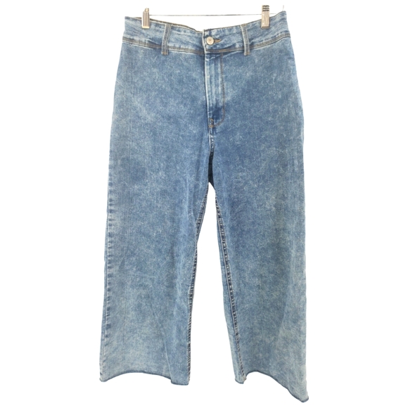 Rewash Super High Rise Size 27 Wide Leg Cropped Jeans Flat Front Stretch - Picture 1 of 9